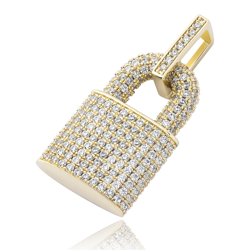 Hip Hop Shining Rap Lock Pendant Necklace 18k Real Gold/Platinum Plated Full Zircon Necklace Jewelry