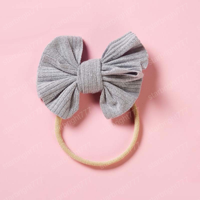 Cute Big Bow Hairband Baby Girls Toddler Kids Elastic Headband Knotted Nylon Turban Head Wraps Skinny Bow-knot Hair Accessories