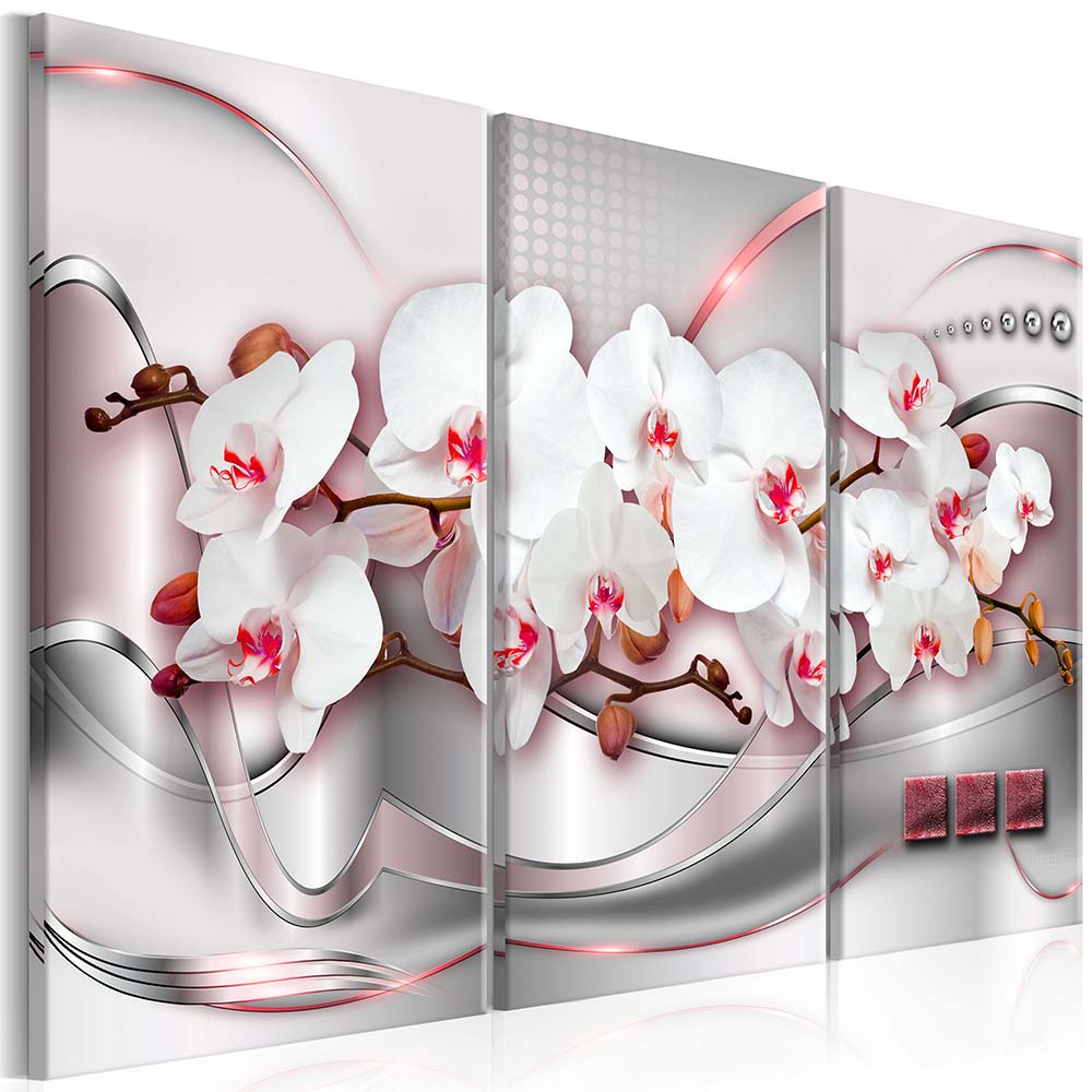 3 Piece Print Abstract Painting Canvas Wall Art Modern Orchid Flower Decoration Picture Beautiful Unframed ,Choose Color And Size