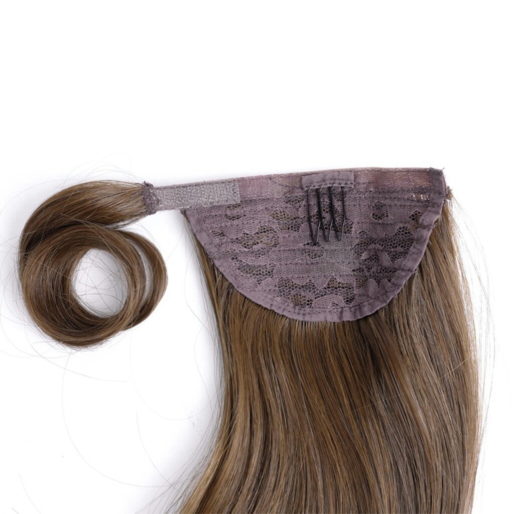 Remy hair horse ponytail human hair clip in wraps body wave brown human hair pony tail extension #4 pony tail Hairpiece 120g