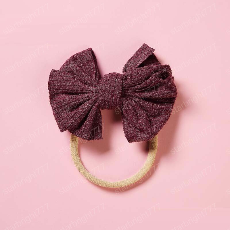 Cute Big Bow Hairband Baby Girls Toddler Kids Elastic Headband Knotted Nylon Turban Head Wraps Skinny Bow-knot Hair Accessories