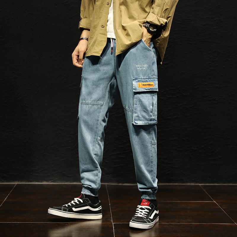 Trendy men's spring and summer new 9-point light work clothes elastic jeans loose fashion binding work pants, See chart
Trendy men's spring and summer new 9-point light work clothes elastic jeans loose fashion binding work pants, See chart