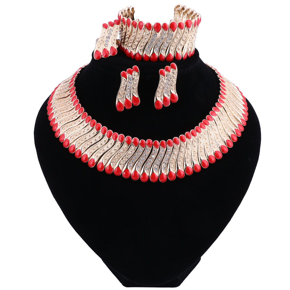 Fashion Wedding Dubai Africa Nigeria African Jewelry Set Red Necklace Earrings Bracelet Ring Bridal Jewelry Sets, Slivery;golden
Fashion Wedding Dubai Africa Nigeria African Jewelry Set Red Necklace Earrings Bracelet Ring Bridal Jewelry Sets, Slivery;golden