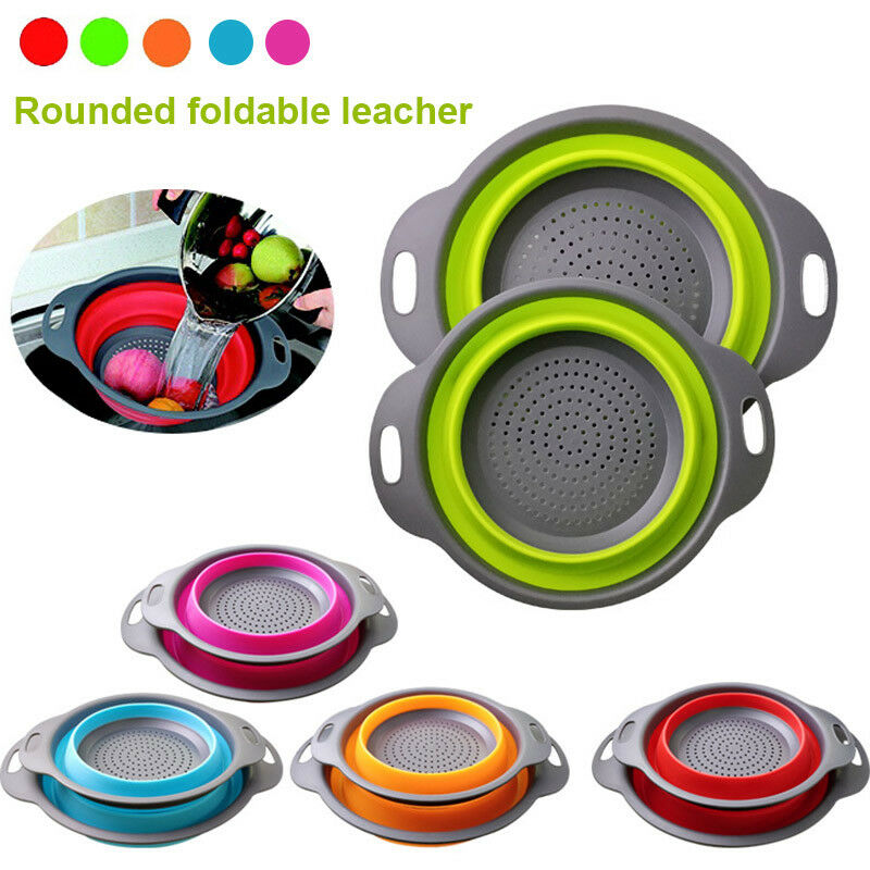 Foldable Silicone Colander Fruit Vegetable Washing Basket Strainer Collapsible Drainer Folding Filter Basket Kitchen Tools 2pcs/set OOA6608
Foldable Silicone Colander Fruit Vegetable Washing Basket Strainer Collapsible Drainer Folding Filter Basket Kitchen Tools 2pcs/set OOA6608