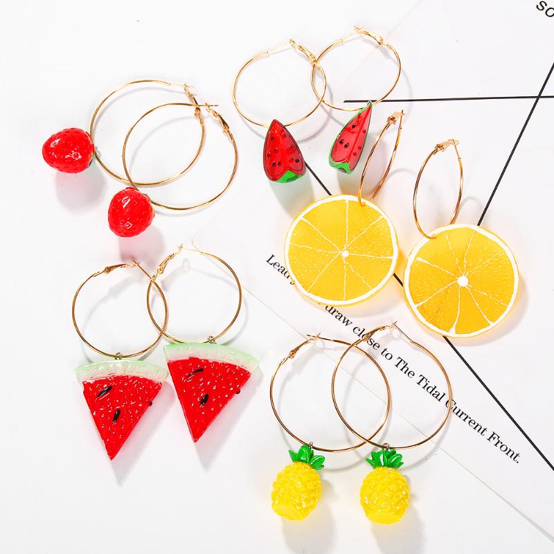 Dvacaman Spring Summer Fruit Hoop Earrings Women Watermelon Strawberry Melon Statement Earrings 2020 Cute INS Wholesale
Dvacaman Spring Summer Fruit Hoop Earrings Women Watermelon Strawberry Melon Statement Earrings 2020 Cute INS Wholesale