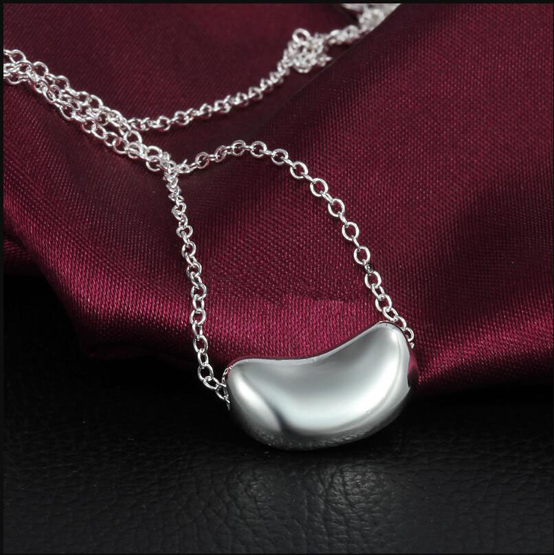 Brand new Soybean necklace sterling silver plate necklace STSN108,hot sale fashion 925 silver pendant necklace factory free shipping