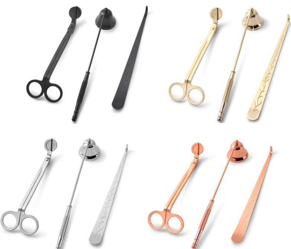 3pcs/lot Stainless Steel Candle killer Snuffer Set Wick Trimmer Tool Multi Colour Put Out Fire On Bell Candle cover Scissors LJJA3685
3pcs/lot Stainless Steel Candle killer Snuffer Set Wick Trimmer Tool Multi Colour Put Out Fire On Bell Candle cover Scissors LJJA3685