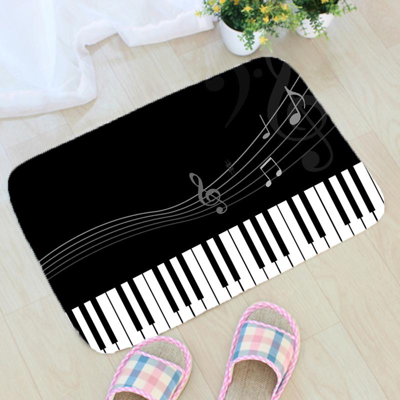 

Music Notes Printing Carpet Flannel Musical Note Piano Pattern Floor Mat Carpet Bathroom Non-slip Mat Home Decoration Doormat