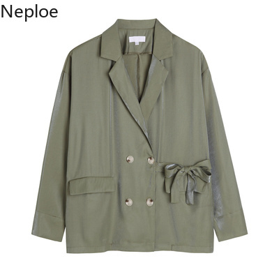 Neploe Korean Causal Women Blazers Double Breasted Notched Collar Suit Jacket 2020 Bow Tie Long Sleeve Blazer Feminino 4A269, Green
Neploe Korean Causal Women Blazers Double Breasted Notched Collar Suit Jacket 2020 Bow Tie Long Sleeve Blazer Feminino 4A269, Green