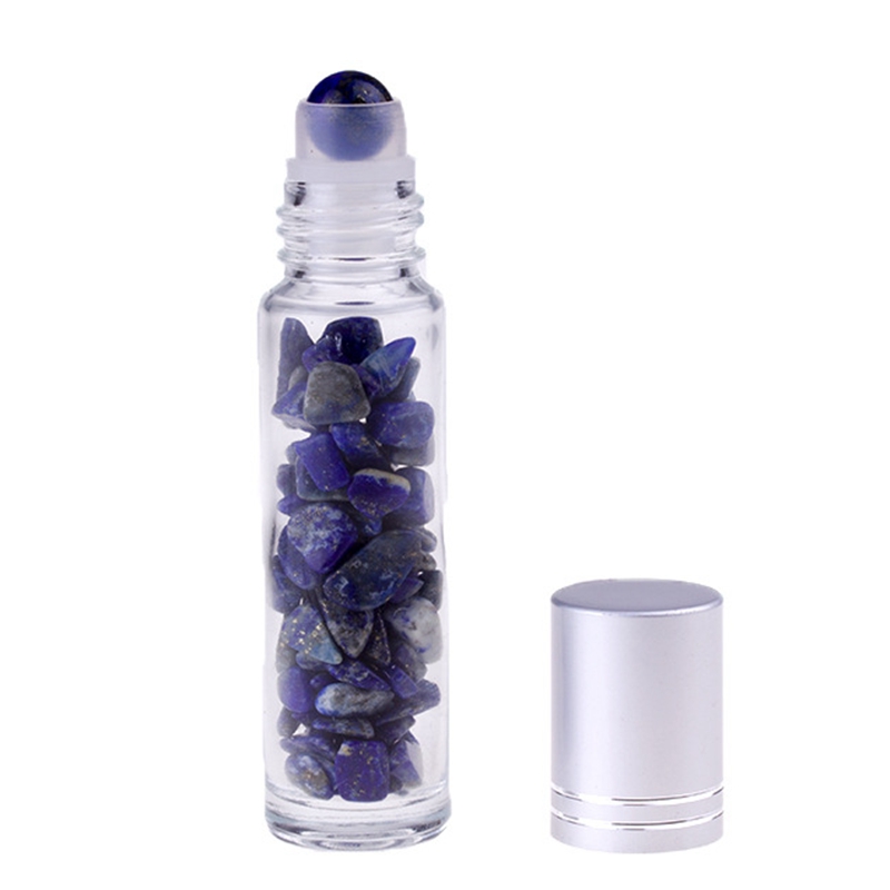 10ml Natural Semiprecious Stones Essential Oil Gemstone Roller Ball Empty Bottles Clear Glass Healing Crystal Roller Ball Bamboo C9534511