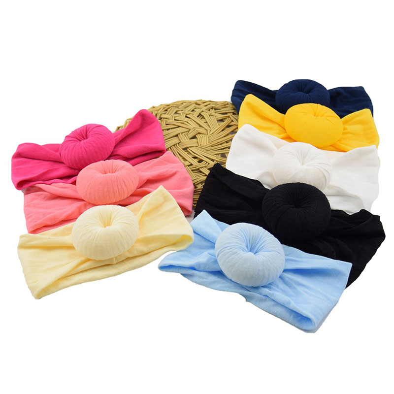 Super soft Nylon Knot Headband For Baby Girls Infant Turban Headwraps PhotoProp Girl Hair Accessories 23colors