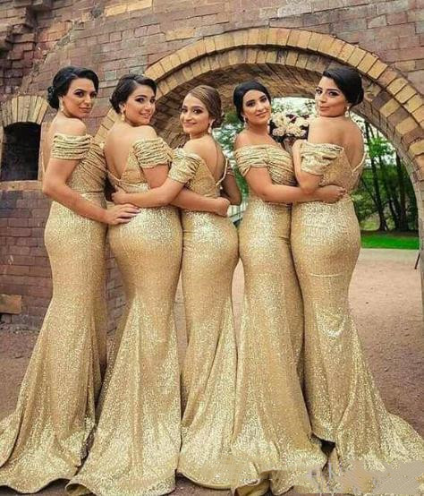 Off the Shoulder Gold Sequined Mermaid Bridesmaid Dresses For Weddings Ruched Wedding Guest Dresses Maid Of Honor Evening Gowns Custom Made
Off the Shoulder Gold Sequined Mermaid Bridesmaid Dresses For Weddings Ruched Wedding Guest Dresses Maid Of Honor Evening Gowns Custom Made