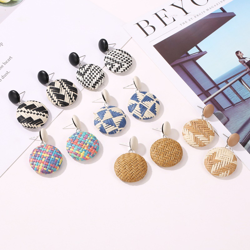 Dangle & Chandelier Bohemia Korea Handmade Round Geometric Drop Earrings For Women Boho Rattan Straw Weave Knit Vine Earring Vacation Party
Dangle & Chandelier Bohemia Korea Handmade Round Geometric Drop Earrings For Women Boho Rattan Straw Weave Knit Vine Earring Vacation Party