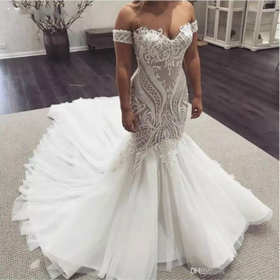 Mermaid Dresses Sweetheart Lace ral Appliques Sweep Train Plus Size Country Wedding Dress Beach Bridal Gowns Custom Made