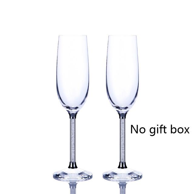 2pc Wedding Glasses Champagne Flutes Crystalline Party Gift Toasting Glass Goblet Crystal Engrave Anniversary Gift with Box8524796