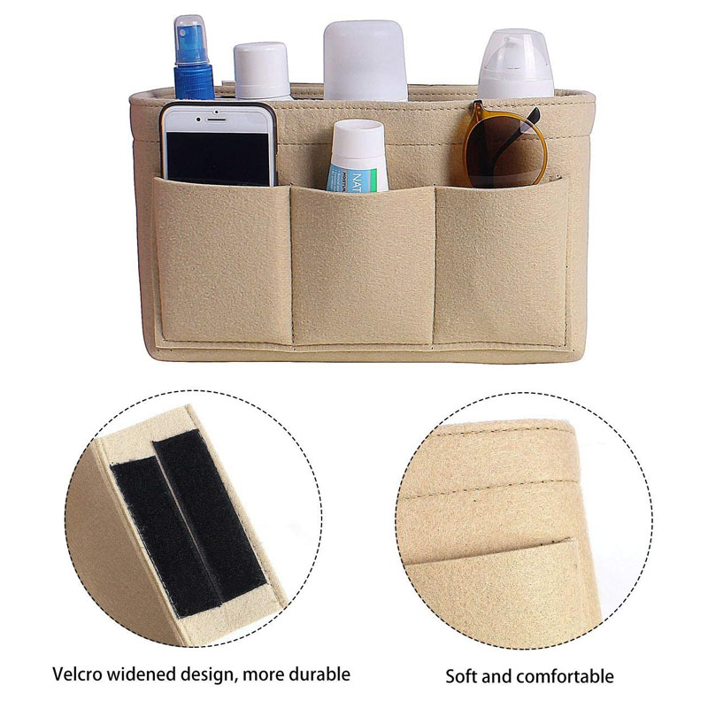 Women Multipockets Cosmetic Bags Storage And Personal Belongings Organizer Fashion Felt Cloth Inner Bag Fits in Insert Handbag8979