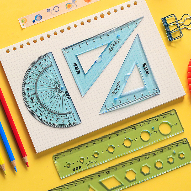 4PCS Protractor Triangle rulers Flexible Bendable Measuring Tool Office School Bookmark Drawing Stationery Supplies
4PCS Protractor Triangle rulers Flexible Bendable Measuring Tool Office School Bookmark Drawing Stationery Supplies