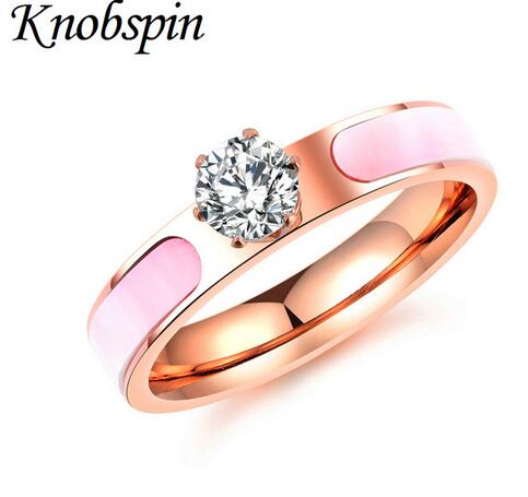 Trendy Rose Gold Color Titanium Steel Zircon Ring Simple Engagement Wedding Ring for Women Fashion Women Party Jewelry anel
Trendy Rose Gold Color Titanium Steel Zircon Ring Simple Engagement Wedding Ring for Women Fashion Women Party Jewelry anel