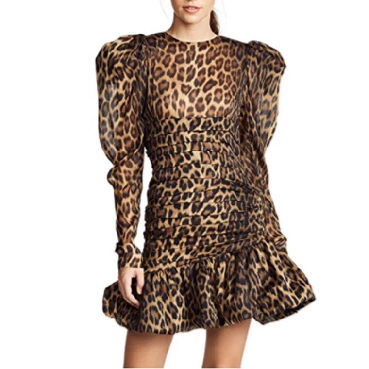 Winter Leopard Bodycon Dress Elegant Puff Sleeve Celebrity Sexy Ruffles Evening Party Long Sleeve Dresses Women
Winter Leopard Bodycon Dress Elegant Puff Sleeve Celebrity Sexy Ruffles Evening Party Long Sleeve Dresses Women