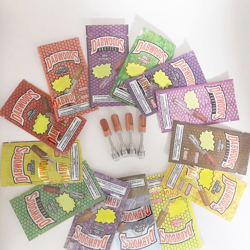 Dabwoods Cartridges 0.8ml 1.0ml Vaporizer Wood Tip Cartridge Empty Vape Pen 510 Ceremic Coil Vapor Tank 13 Bags Packaging E-Cigarettes
Dabwoods Cartridges 0.8ml 1.0ml Vaporizer Wood Tip Cartridge Empty Vape Pen 510 Ceremic Coil Vapor Tank 13 Bags Packaging E-Cigarettes