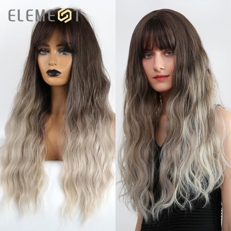 Long Natural Wave Hair Synthetic Ombre Brown to Grey Purple Wigs with Bangs for White/Black Women, Lc227-2
Long Natural Wave Hair Synthetic Ombre Brown to Grey Purple Wigs with Bangs for White/Black Women, Lc227-2