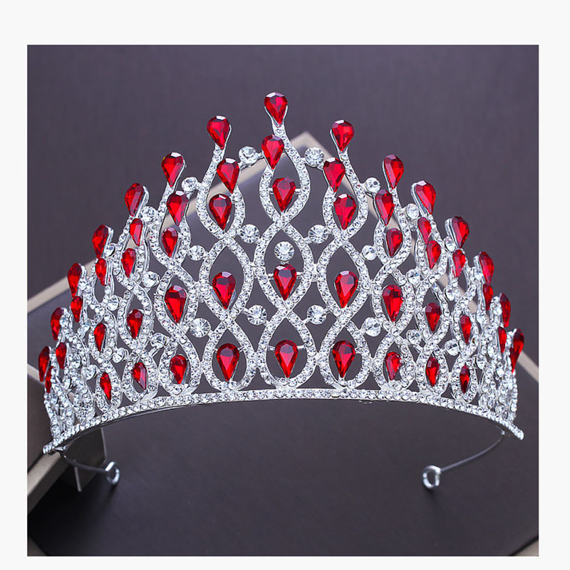 Tiaras Silver Color Luxury Crystal Crown Bride Tiara Big Rhinestone Bridal Crown For Wedding Hair Accessories
