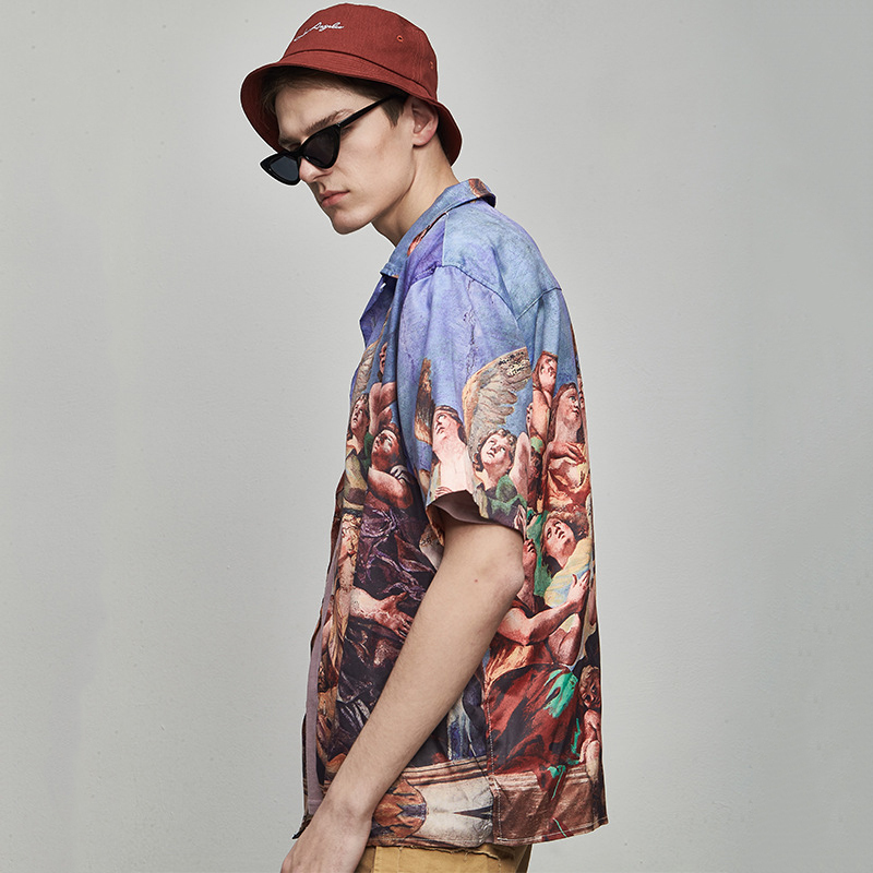 Gersri Hawaiian Shirt Summer Casual Printing Shirts Men Plus Size Vacation Tops Fashion Regular Fit Mens Cotton Short Sleeve Y19070301