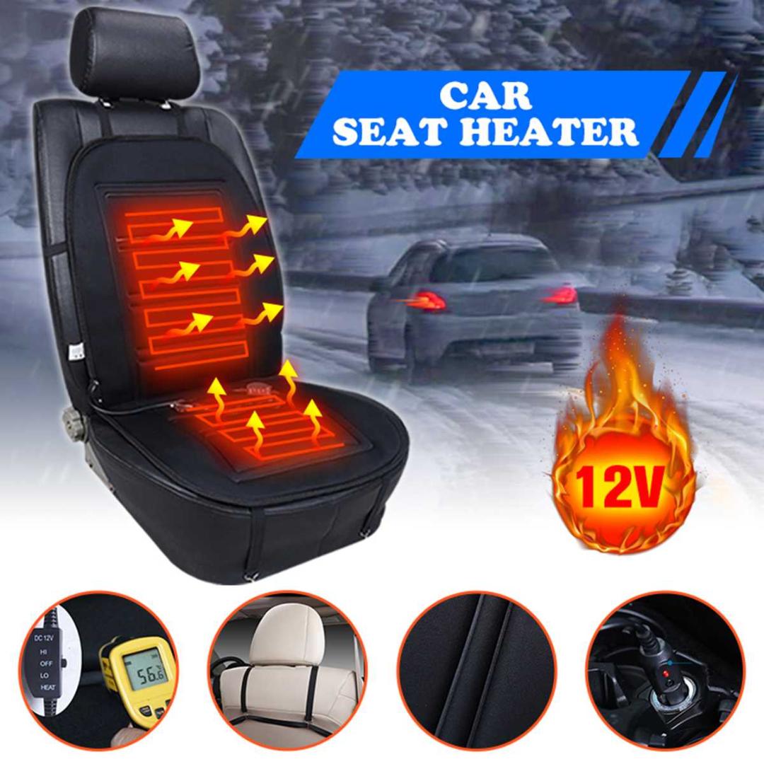Black 12V Car Electric Heated Massage Seat Cushion Pain Neck Waist Relaxation Vibration Massager Pad Car Full Body Massage Seat