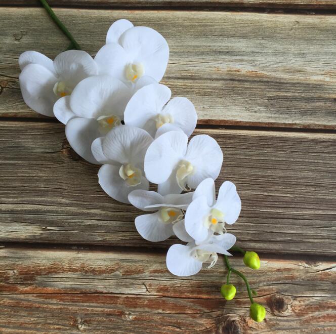 10Pcs/lot Lifelike Artificial Butterfly Orchid flower Silk Phalaenopsis Wedding Home DIY Decoration Fake Flowers free shipping