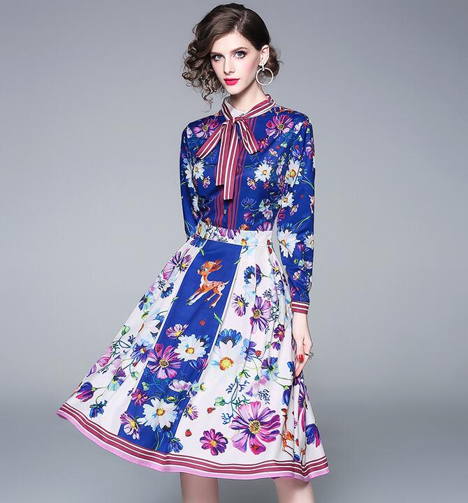 Spring Bow Collar Long Sleeve Printed Waist Satin blue Dress A-line street style dresses knee-length long sleeve
Spring Bow Collar Long Sleeve Printed Waist Satin blue Dress A-line street style dresses knee-length long sleeve