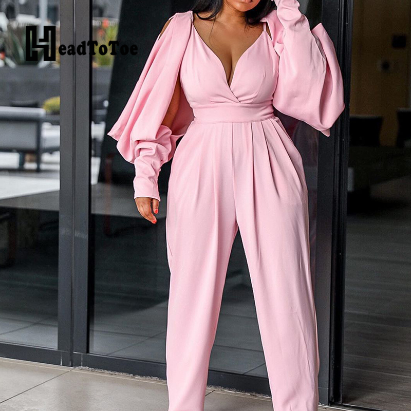 Women Solid Backless Long Sleeve Casual Jumpsuits Fashion V Neck Rompers One Piece Overalls, White
Women Solid Backless Long Sleeve Casual Jumpsuits Fashion V Neck Rompers One Piece Overalls, White