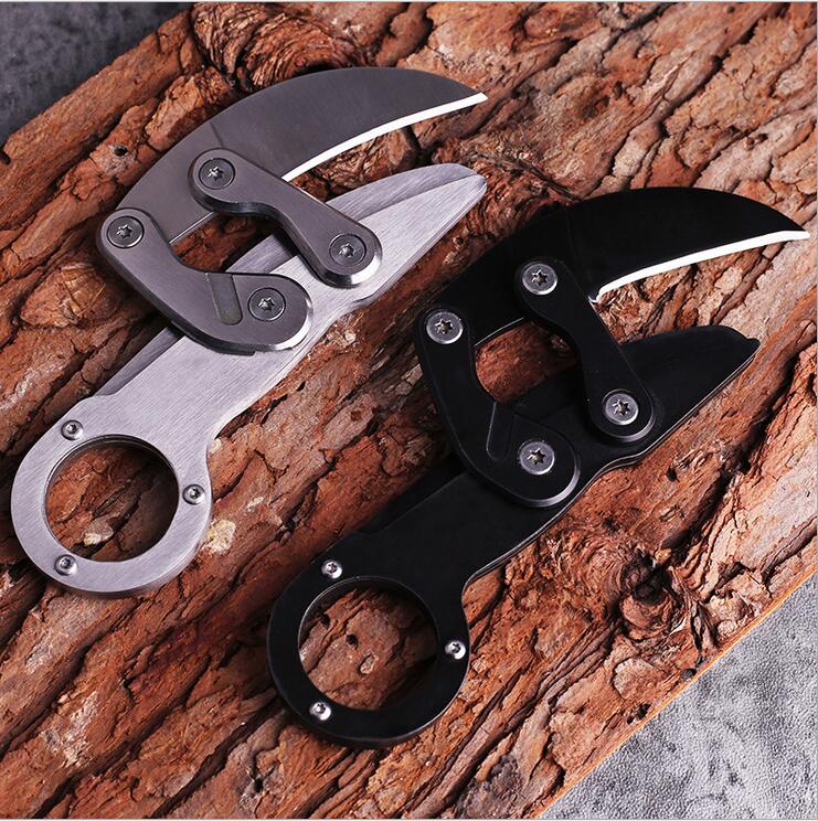 Top Quality 2 Handles Colors Karambit Claw Knife 440C Black / Satin Blade Stainless knife Steel Handle EDC Pocket Knives Gift Knife
