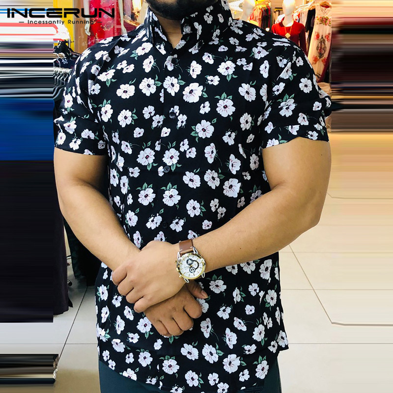 Fashion Flower Printed Shirt Men Short Sleeve 2020 Lapel Breathable Summer Mens Hawaiian Shirts Streetwear Casual Blouse INCERUN, Black
Fashion Flower Printed Shirt Men Short Sleeve 2020 Lapel Breathable Summer Mens Hawaiian Shirts Streetwear Casual Blouse INCERUN, Black