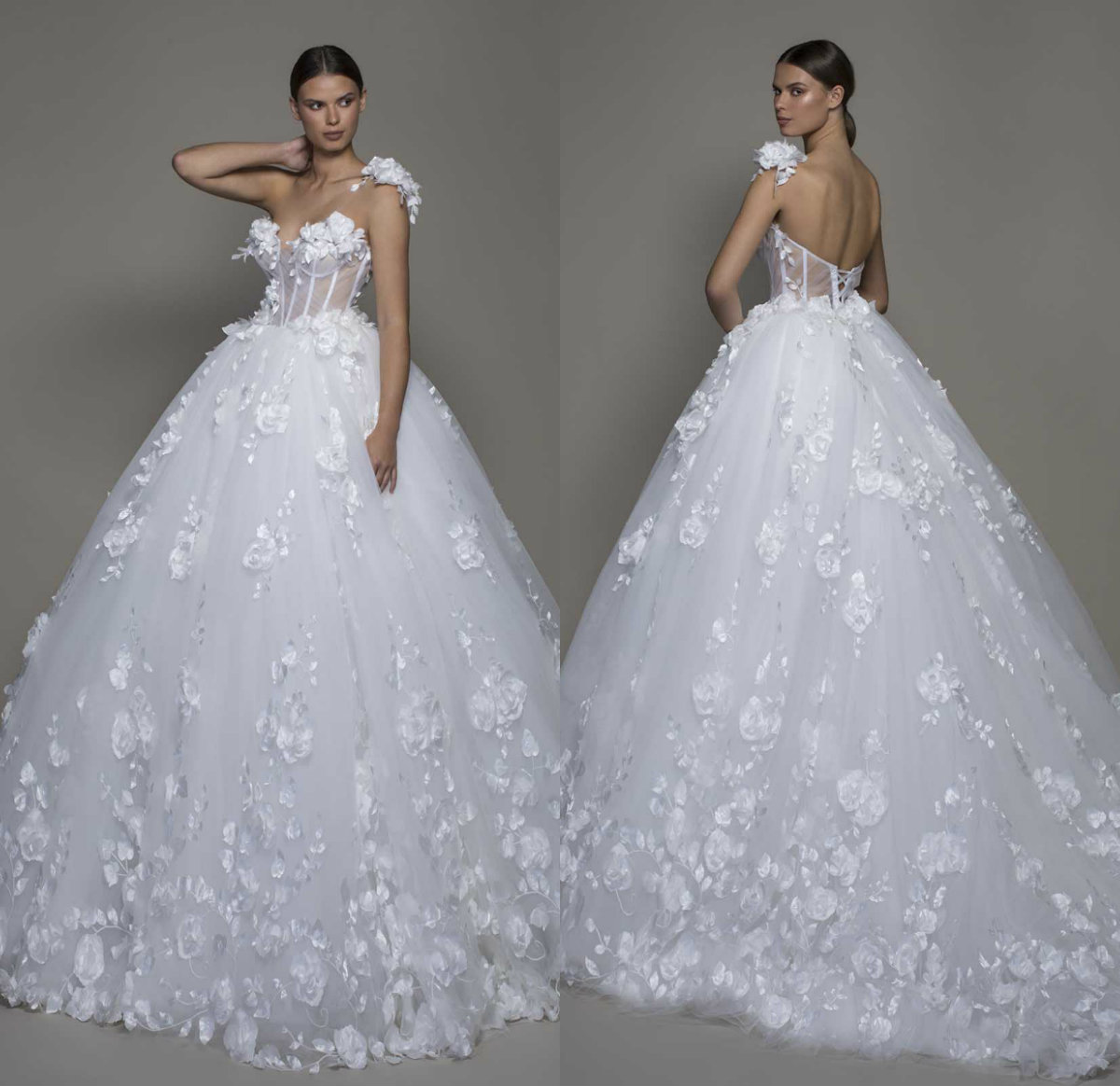 2020 White Wedding Dresses With 3D Floral Appliqued A Line Sweep Train Bohemian Wedding Dress Custom Made Country Garden Boho Bridal Gowns