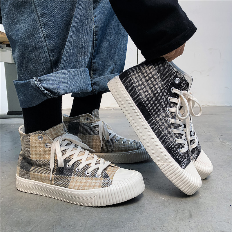 Canvas men's high top 2019 new men's shoes autumn frosting Korean trend students' all-around board shoes fashion