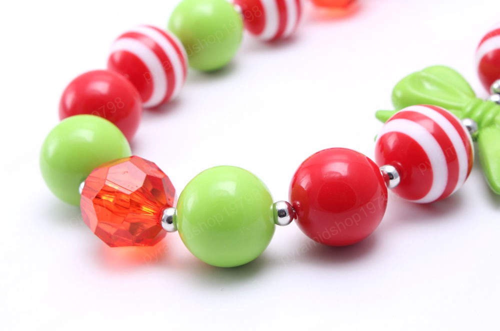 Fashion Children Christmas Chunky Jewelry Set Baby Girls Beads Necklace Bracelets For Festival Kids Party Accessories