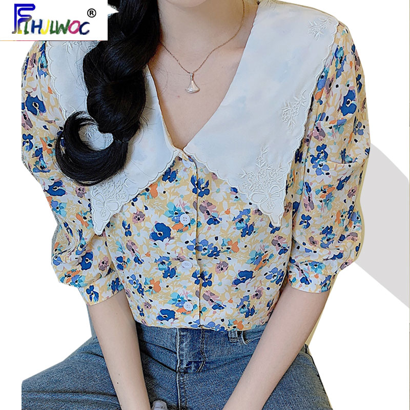 2020 New Design Cute Tops Women Flhjlwoc Style Japanese Korean Floral Print Yellow Flower Floral Chic Blouse Button Shirt 4528, Black
2020 New Design Cute Tops Women Flhjlwoc Style Japanese Korean Floral Print Yellow Flower Floral Chic Blouse Button Shirt 4528, Black