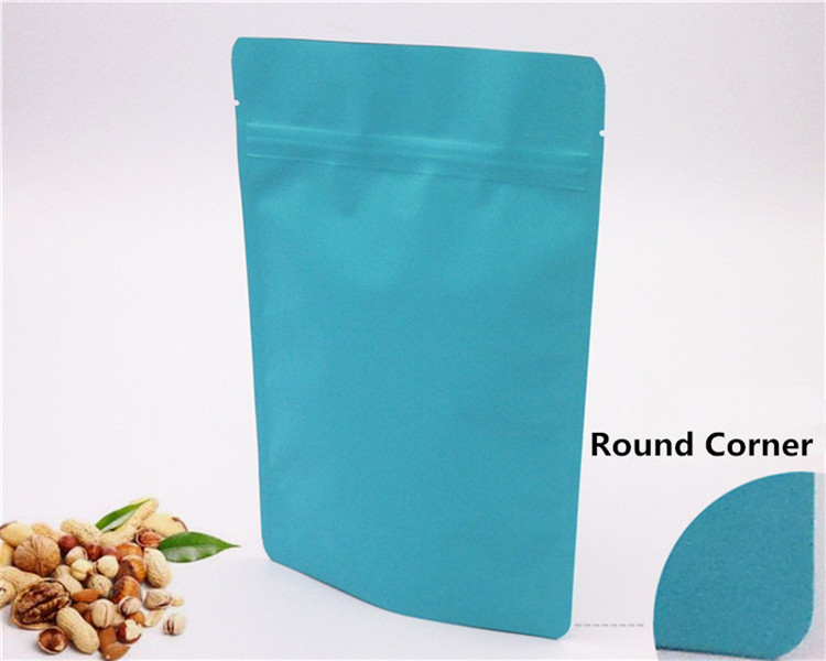 Stand up Thick Matte Deep Blue Aluminum Foil Zip Lock Bags Resealable Ground Coffee Powder Nuts Snack Chocolate Wedding X-mas Gifts Logo Printing Pack