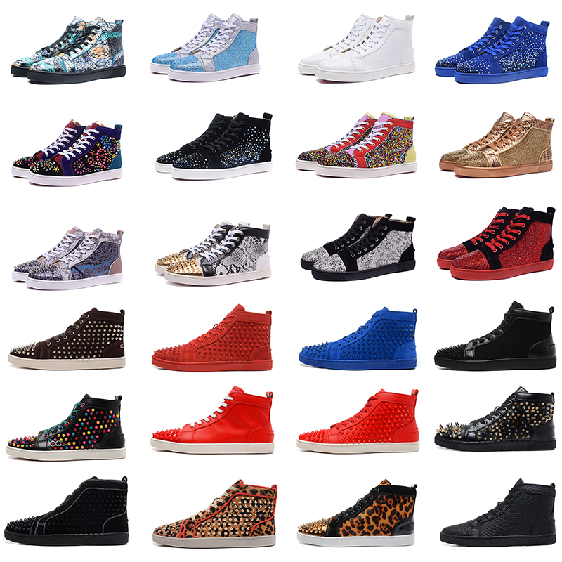Hots Sale 2021 Red Bottom Hight-Top Junior Spikes Flats Shoes Men Women Leather Sneakers Casual Shoess With Box Dust Bag, 27
Hots Sale 2021 Red Bottom Hight-Top Junior Spikes Flats Shoes Men Women Leather Sneakers Casual Shoess With Box Dust Bag, 27