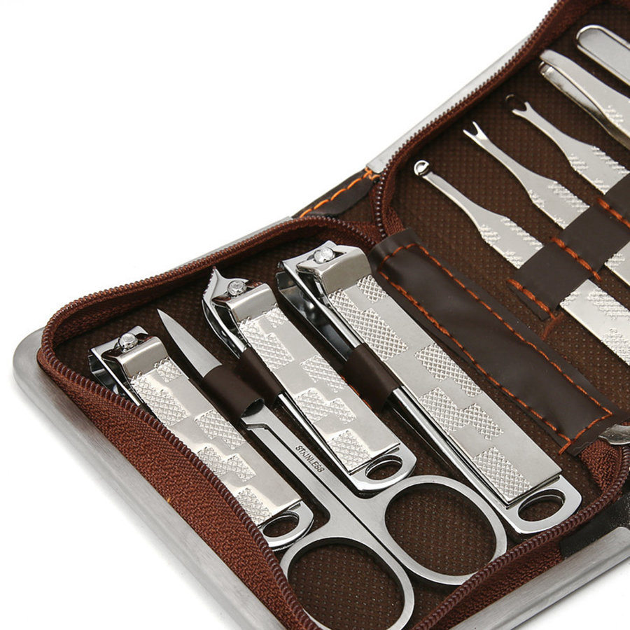 9pcs Nail Care Tools Manicure Sets Nail Clippers Nail Scissors Tweezer Manicure Pedicure Set Travel Grooming Kit Set De Manicura De Unas Nagel-Manikur