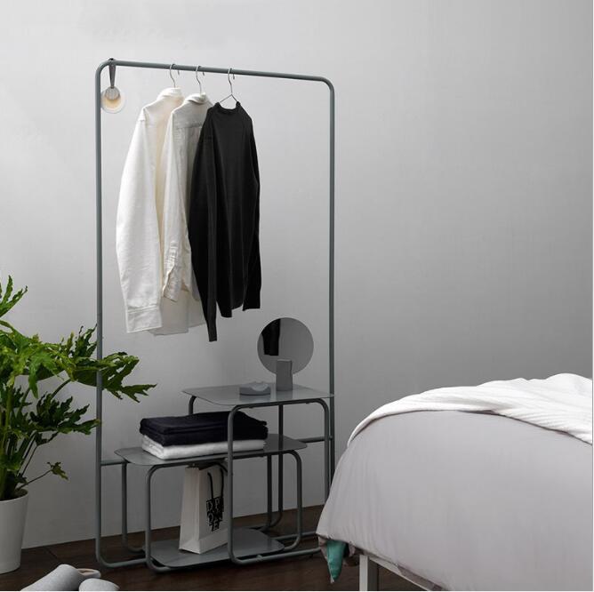 Multi functional floor clothes rack Bedroom Furniture horizontal bar type island racks standing bag creative clothing shelf