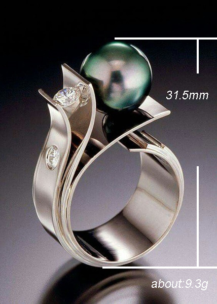 Hot Selling Elegant Peal Ring with Side Stones Creative Design 925 Engraved Silver Diamond Rings Womens Wed Anniversary Jewelry