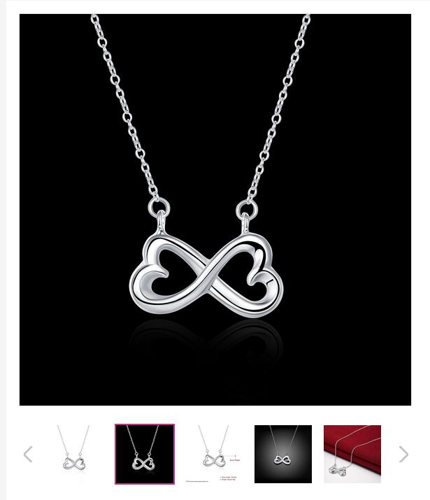 Christmas gift 8 characters necklace sterling silver plate necklace SN148, brand new fashion 925 silver pendant necklace factory direct sale