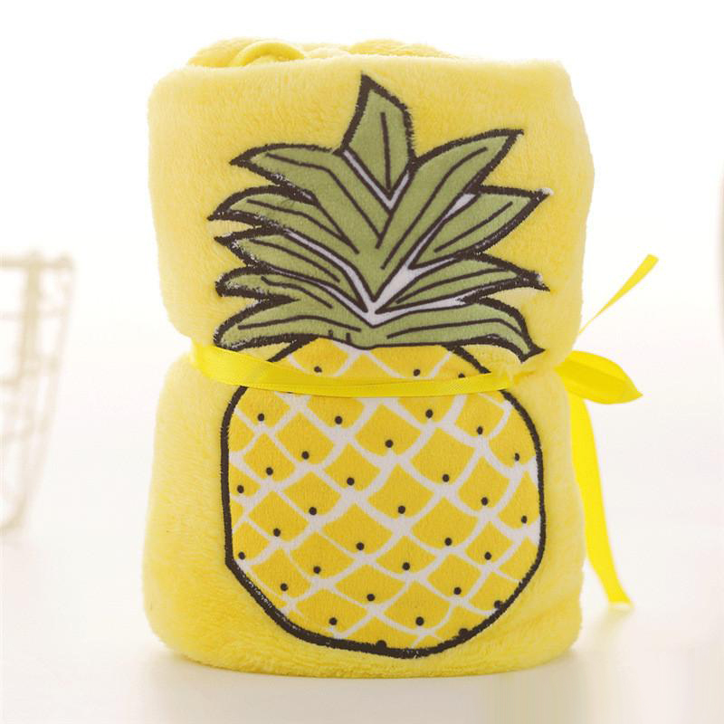 Flannel Fruits Blanket Soft Pineapple Roll Blanket Orange Strawberry Blanket Home Children's Nap Blankets Kids Nursing Shower Quilts