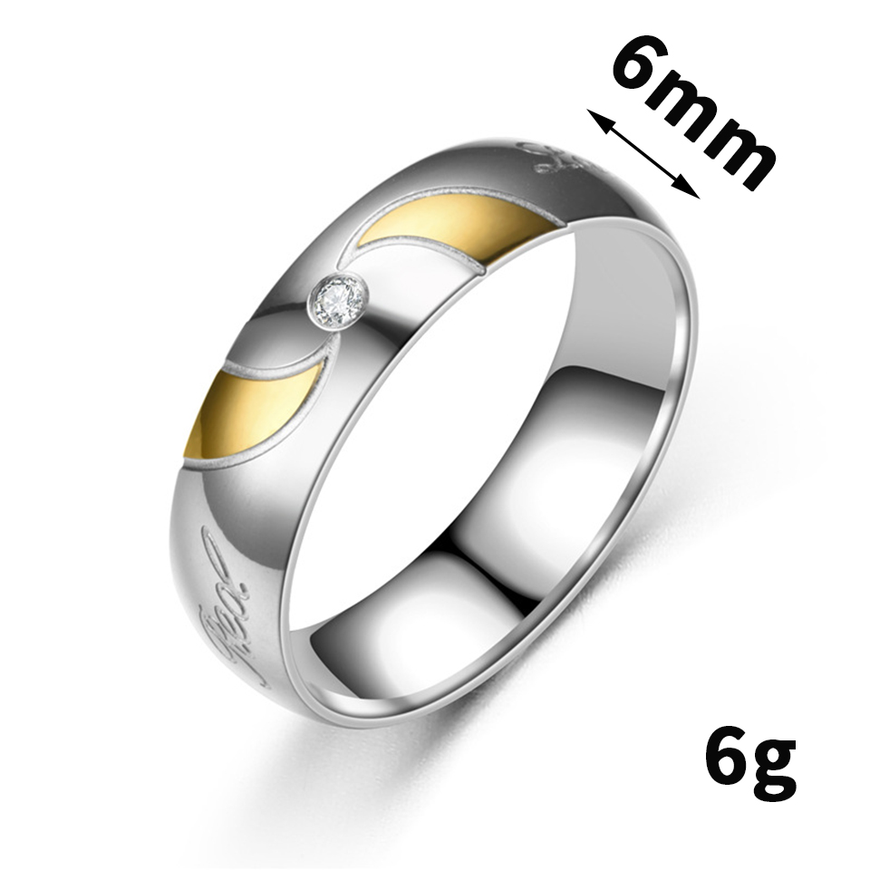 New in Titanium Stainless Steel Cubic Zirconia Unisex Finger Band Ring Diamond Lovers Swirl Wedding Engagement Rings for Couples Wolf Tide Jewelry Who