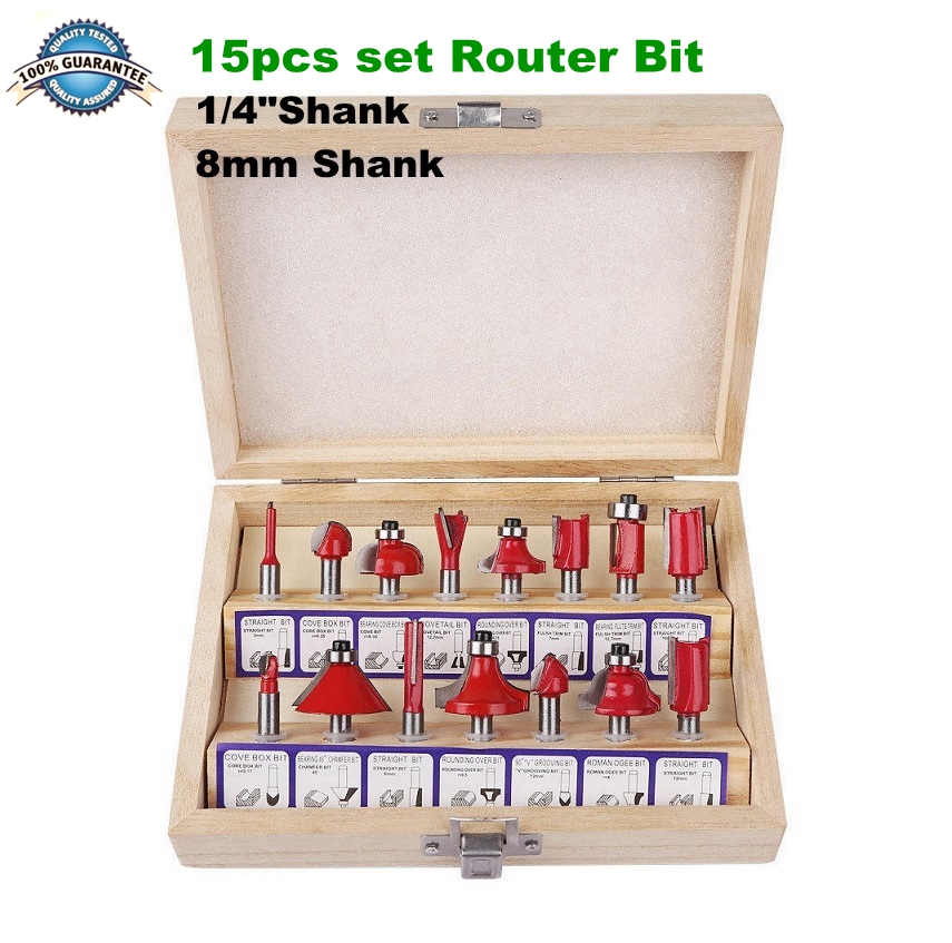 15pcs/set Woodworking Milling Cutters 1/4''/8mm Shank Carbide Router Bit For Wood Cutter Engraving Cutting Tools
15pcs/set Woodworking Milling Cutters 1/4''/8mm Shank Carbide Router Bit For Wood Cutter Engraving Cutting Tools