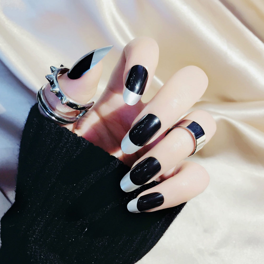 24 Pcs/Set False Nails Tip Round Long Bling Nail Art Artificial Tips Accessories with 2g Glue NShopping, Black
24 Pcs/Set False Nails Tip Round Long Bling Nail Art Artificial Tips Accessories with 2g Glue NShopping, Black