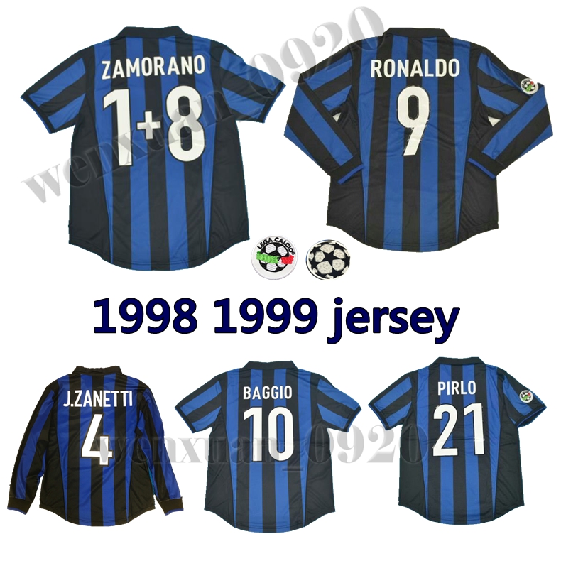 1998 1999 inter retro soccer jerseys Ronaldo Recoba classic shirt Zamorano Zanetti Baggio Simeone Sousa Kanu Bergomi Pilro vantage jersey, No name no number
1998 1999 inter retro soccer jerseys Ronaldo Recoba classic shirt Zamorano Zanetti Baggio Simeone Sousa Kanu Bergomi Pilro vantage jersey, No name no number