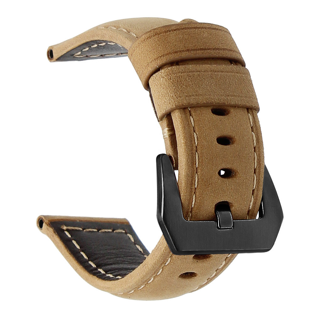 20mm 22mm 24mm 26mm Italy Genuine Leather Watch Band for Panerai Luminor Radiomir Stainless Steel Buckle Watchband Wrist Strap CJ191225