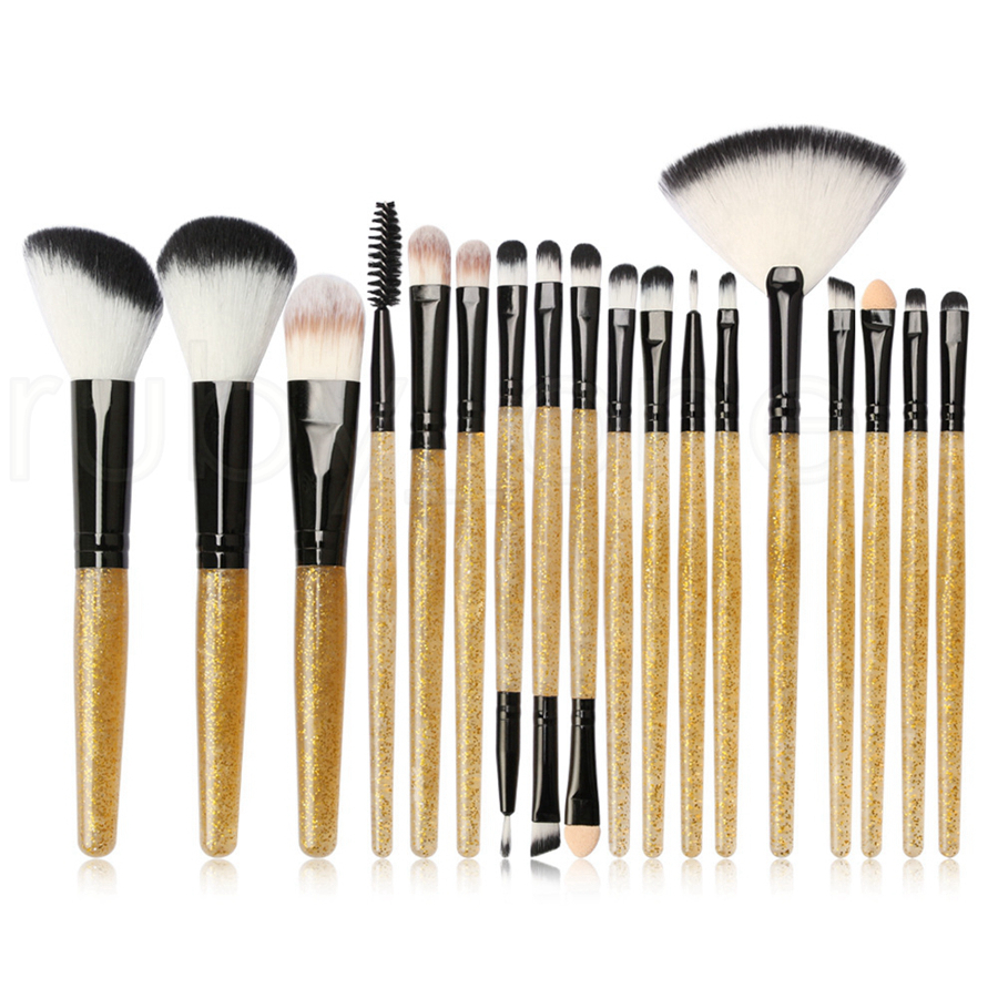Shiny Makeup Brush Set Professional Glitter Powder Eyeliner Eyelash Lip Foundation Brushes Set Make Up Tool Kit 18Pcs/set Juego De Brochas De Maquilla